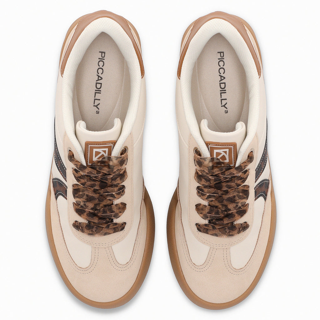Zapatilla Mujer Beige/Animal Print Caroline Piccadilly