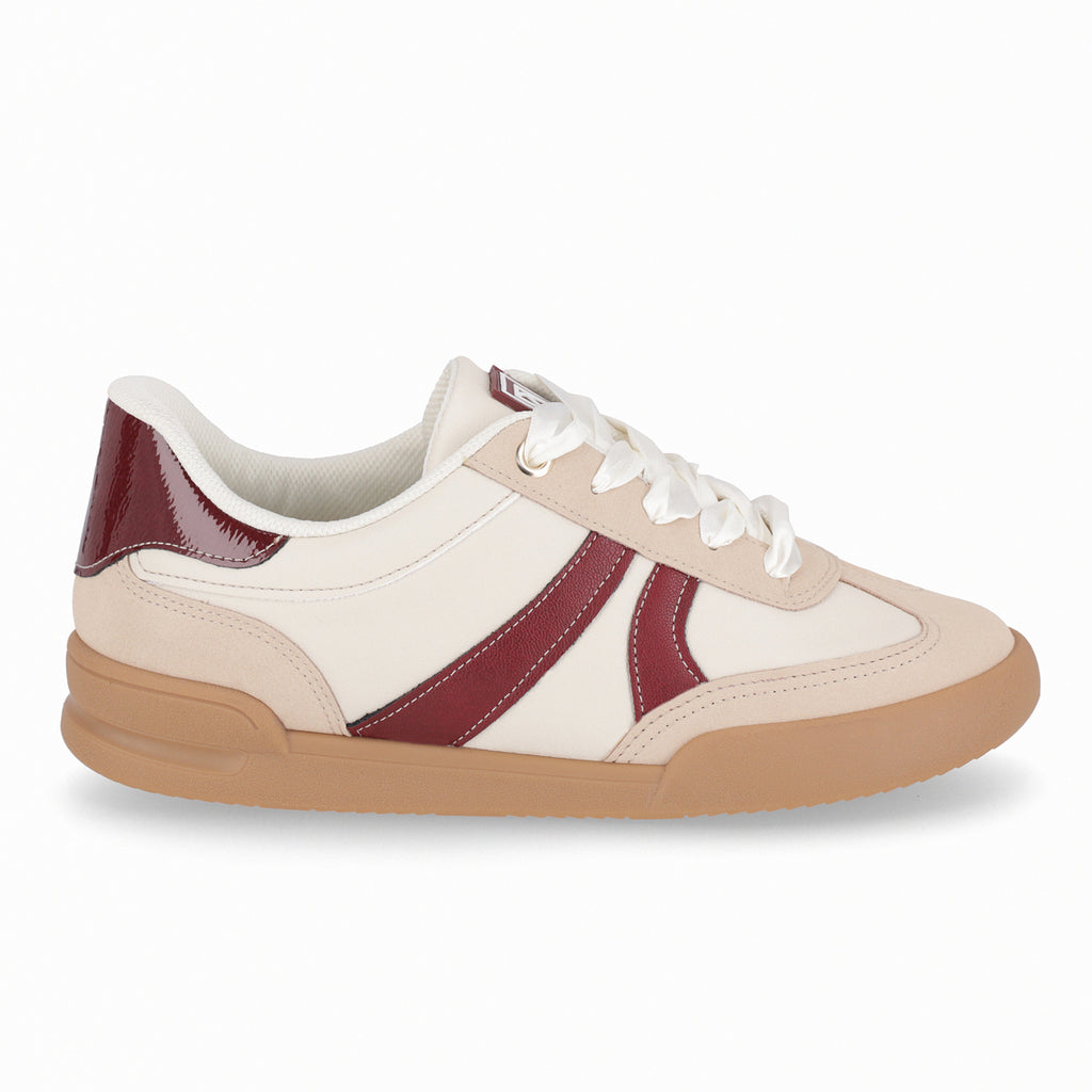 Zapatilla Mujer Beige/Burdeo Caroline Piccadilly