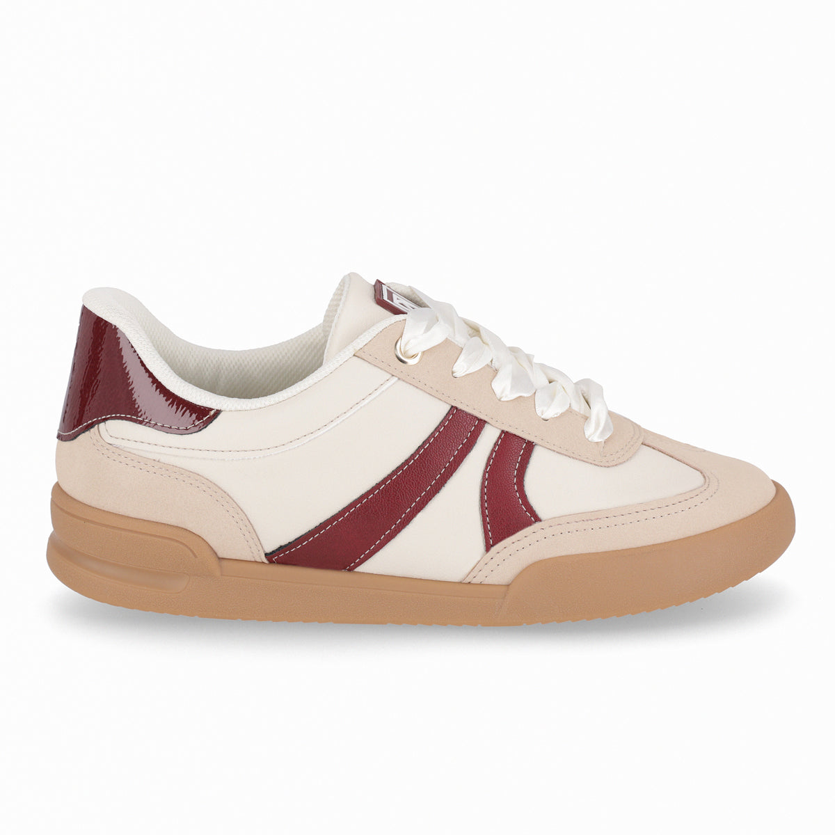 Zapatilla Mujer Beige/Burdeo Caroline Piccadilly
