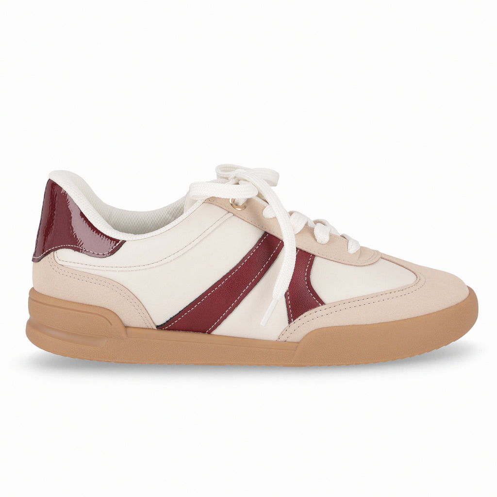 Zapatilla Mujer Beige/Burdeo Caroline Piccadilly