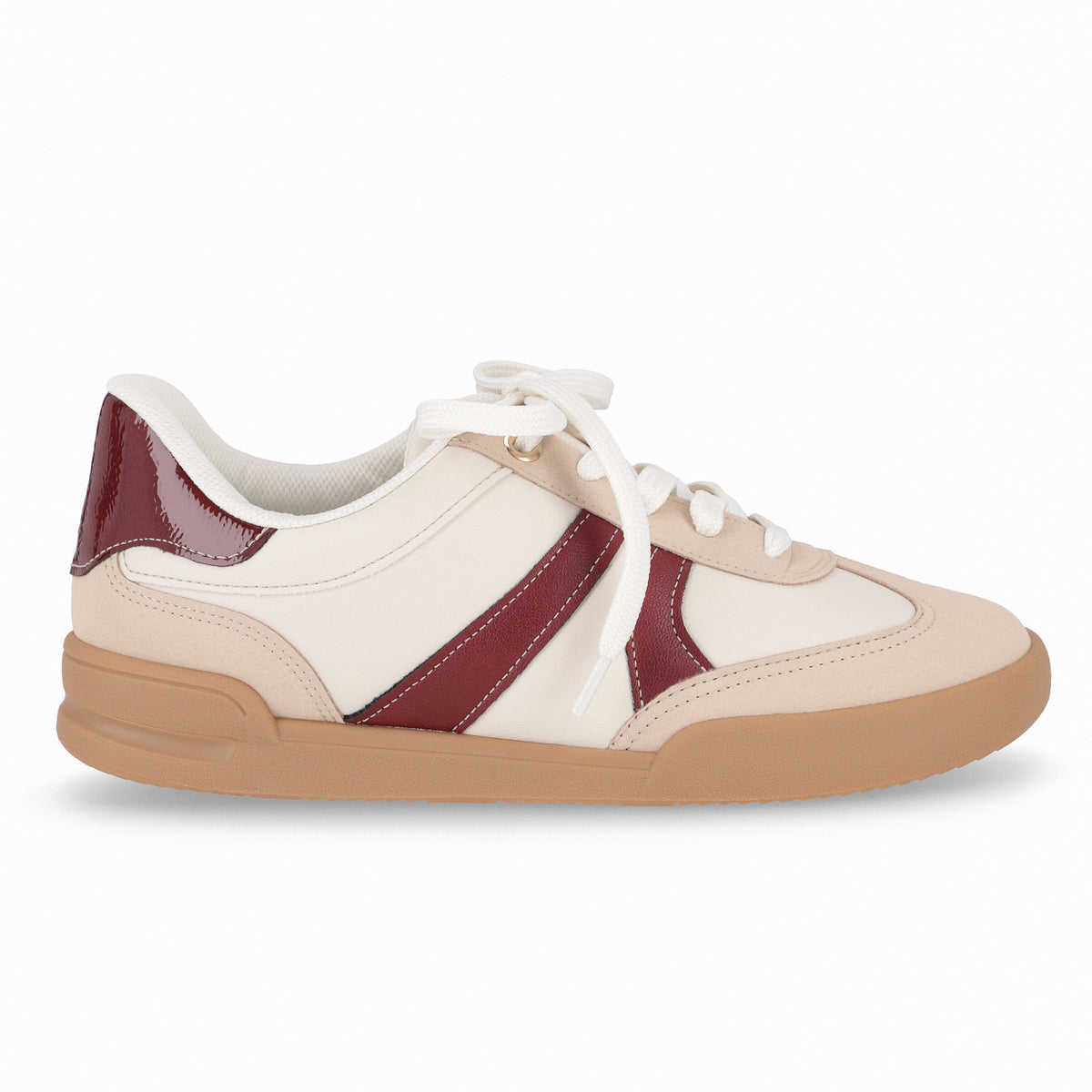 Zapatilla Mujer Beige/Burdeo Caroline Piccadilly