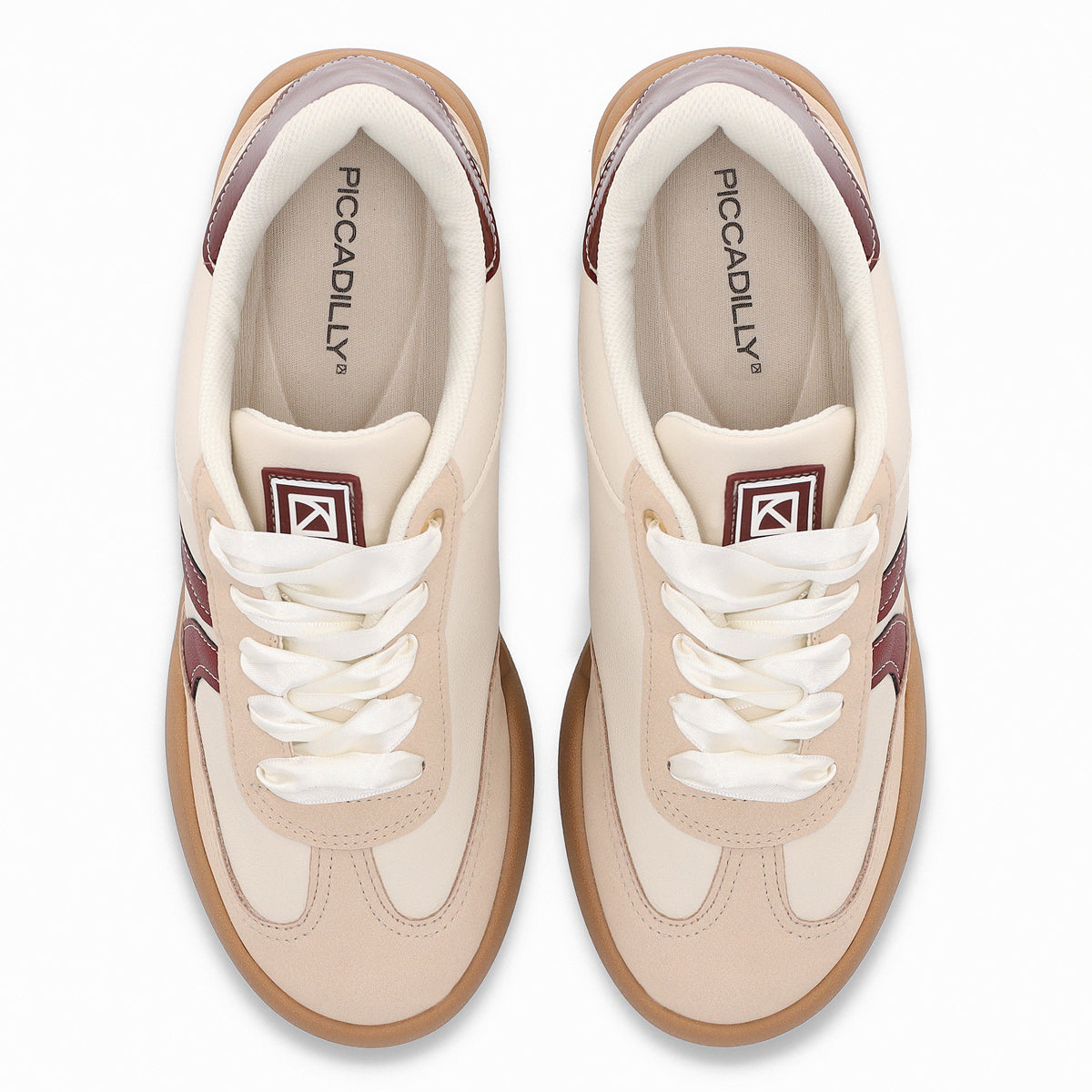 Zapatilla Mujer Beige/Burdeo Caroline Piccadilly