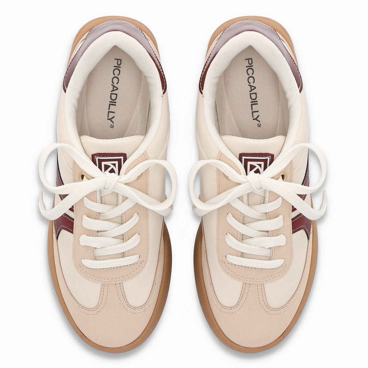 Zapatilla Mujer Beige/Burdeo Caroline Piccadilly