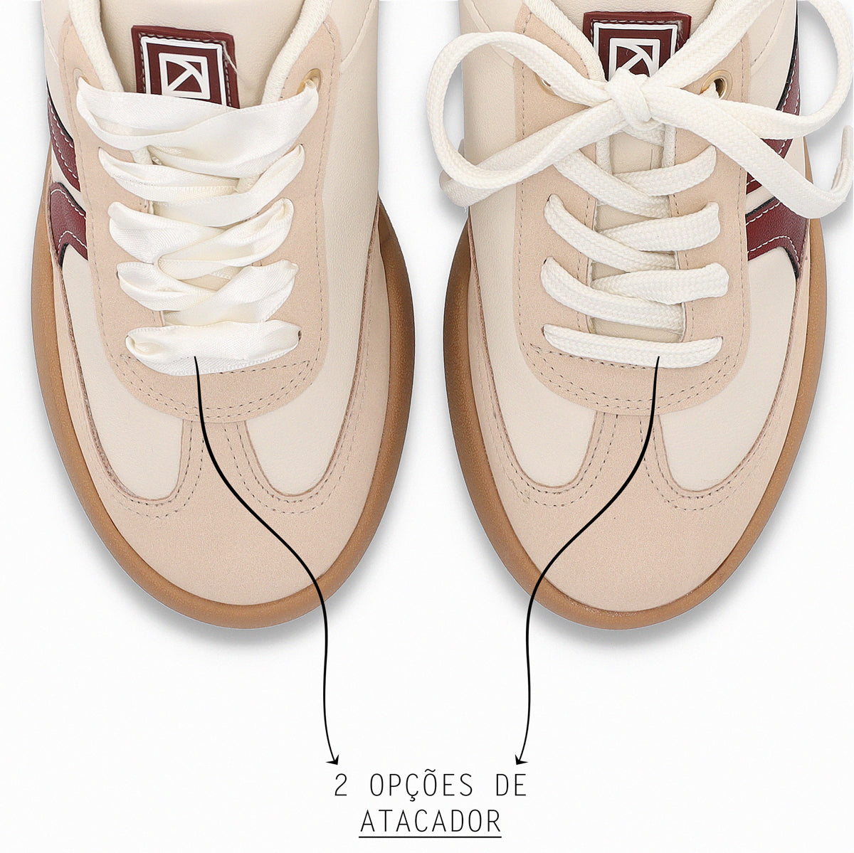 Zapatilla Mujer Beige/Burdeo Caroline Piccadilly