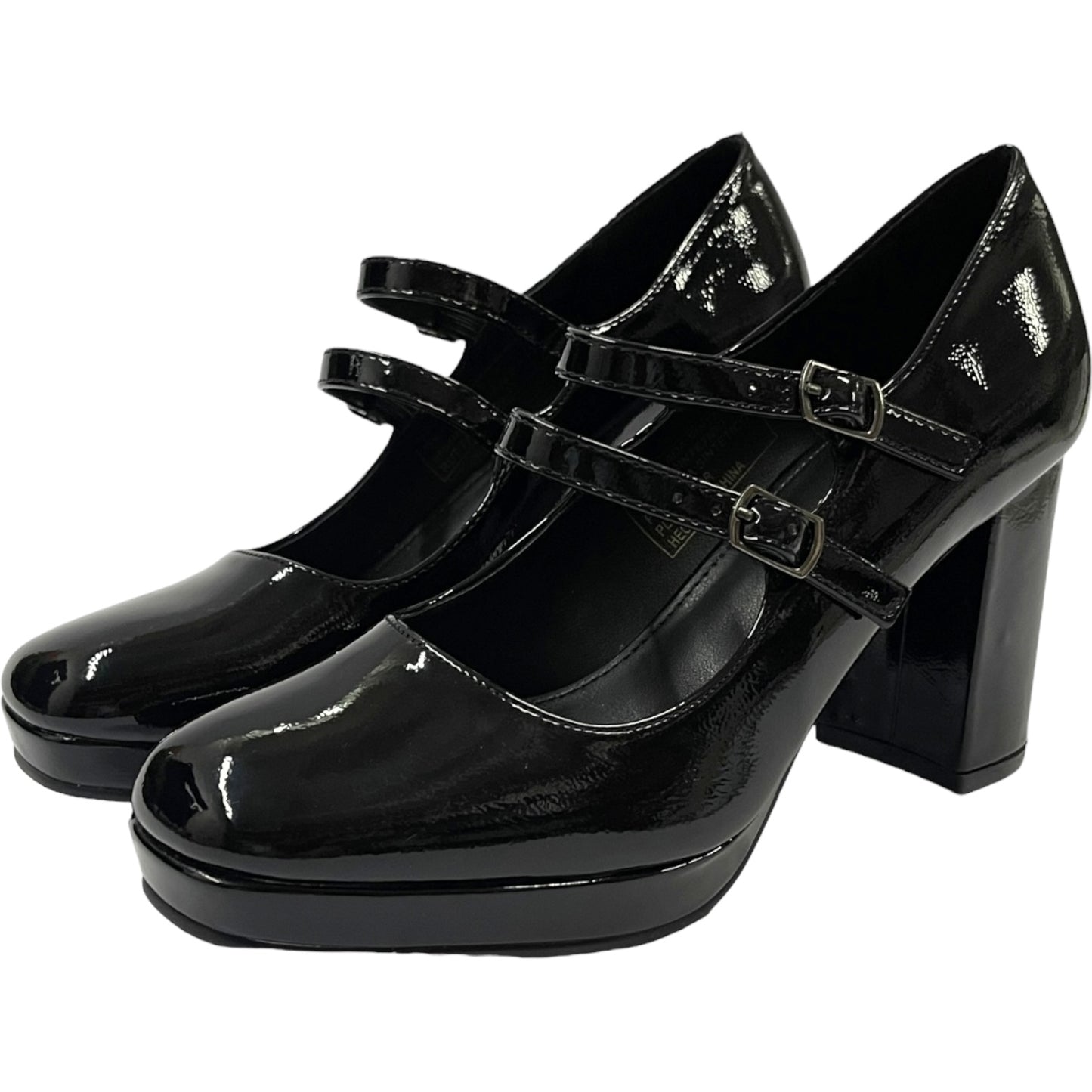 Zapato Mary Jane Mujer Negro Taco Medio Detogni