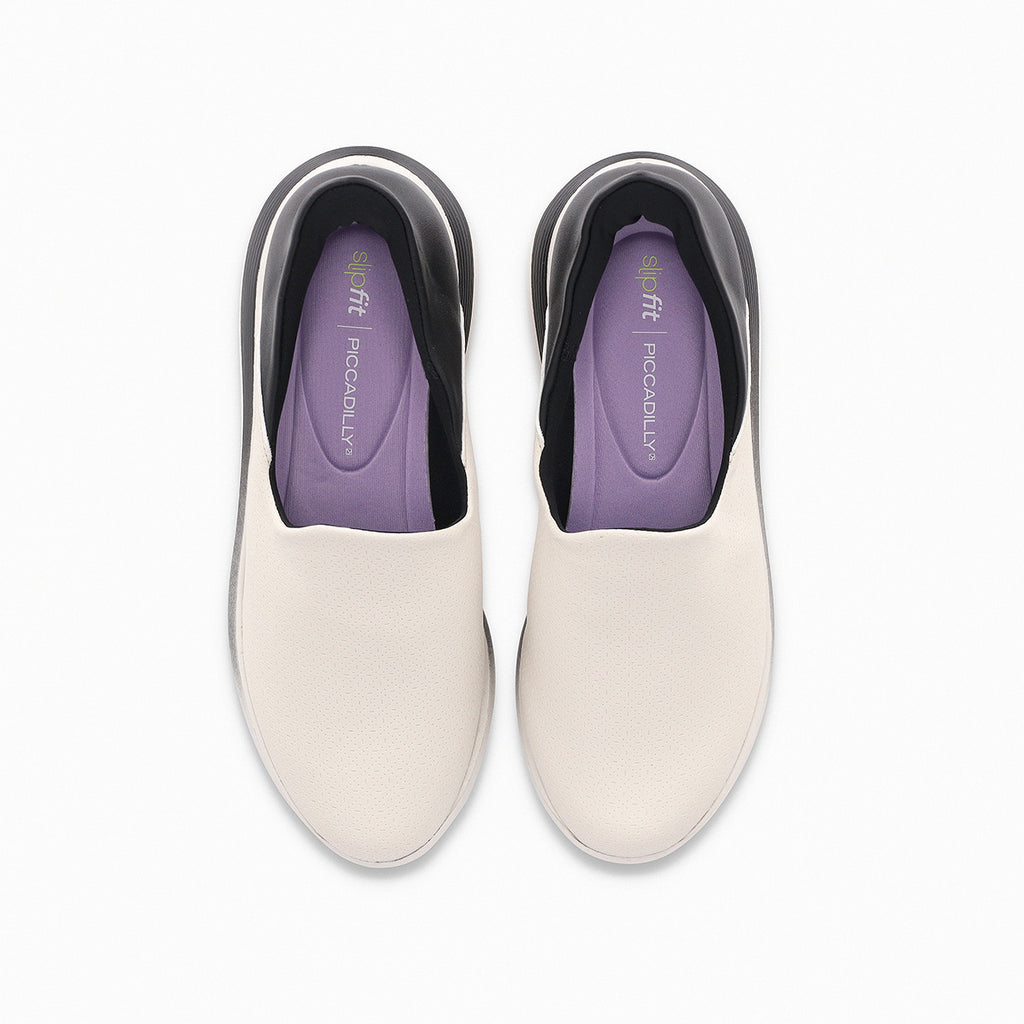 Zapatilla Urbana Mujer Fit Slip Negro/Hueso Piccadilly