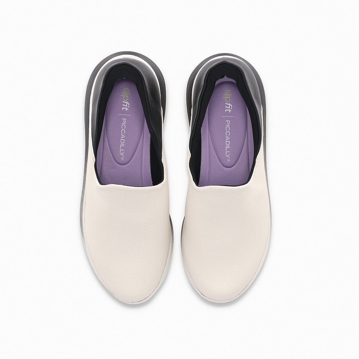 Zapatilla Urbana Mujer Fit Slip Negro/Hueso Piccadilly