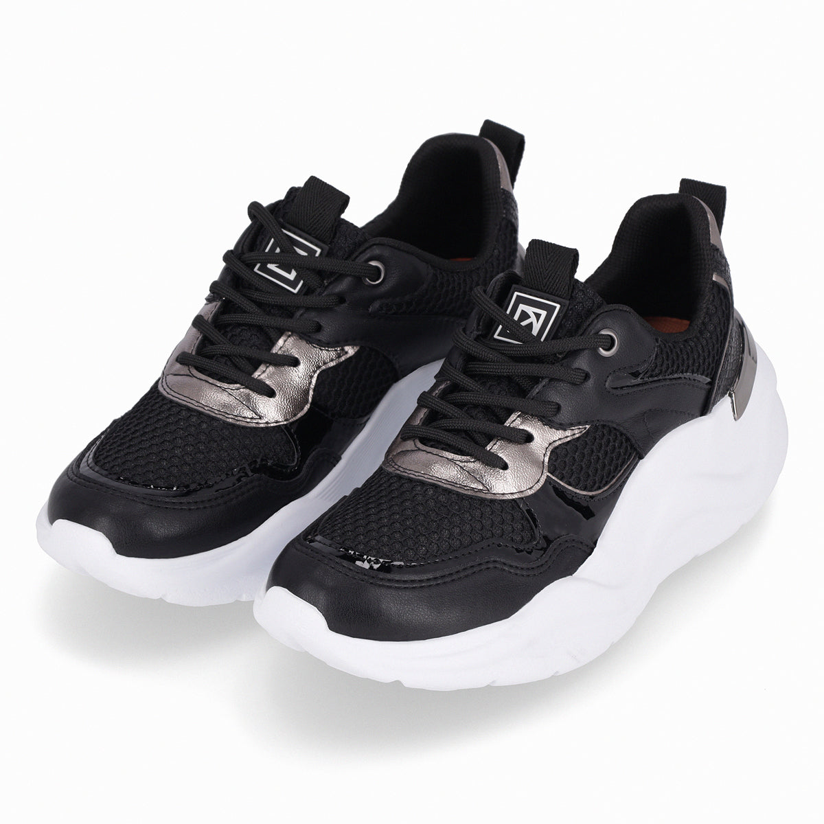 Zapatilla Mujer Negro/Plata Fascitis Piccadilly