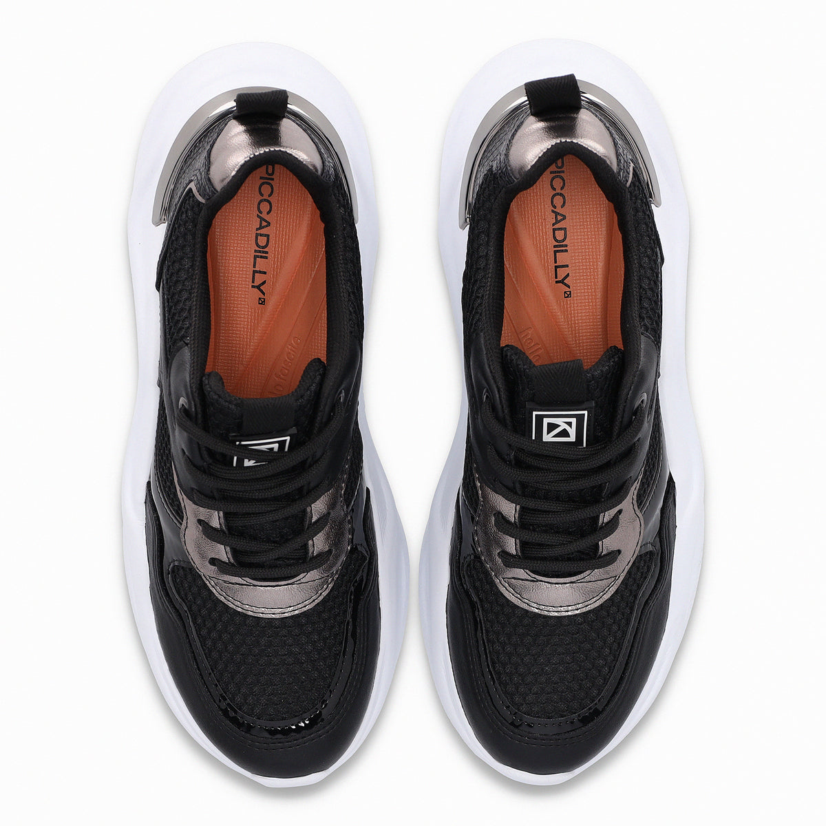 Zapatilla Mujer Negro/Plata Fascitis Piccadilly