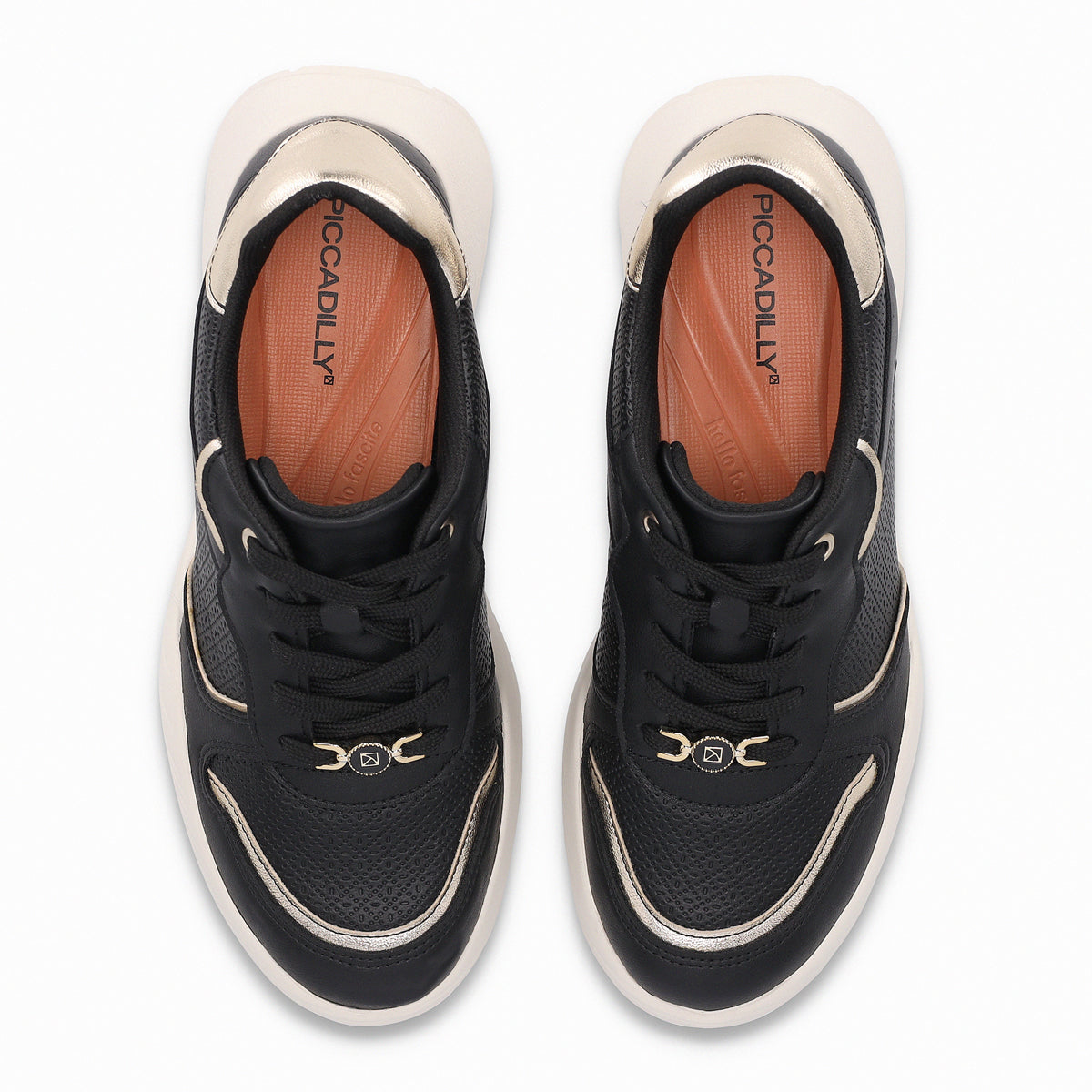 Zapatilla Mujer Negro/Dorado Fascitis Piccadilly