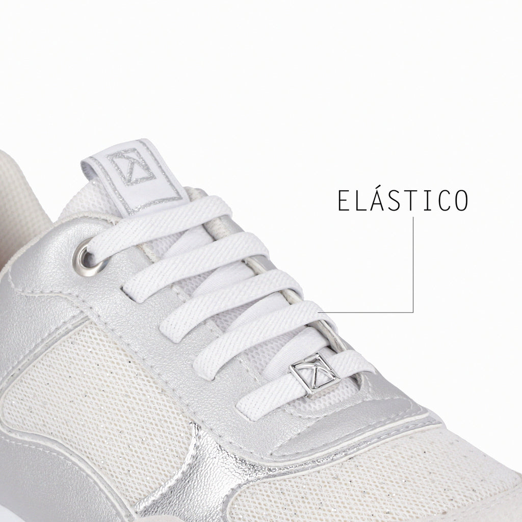 Zapatilla Mujer Blanco/Plata Fascitis Piccadilly