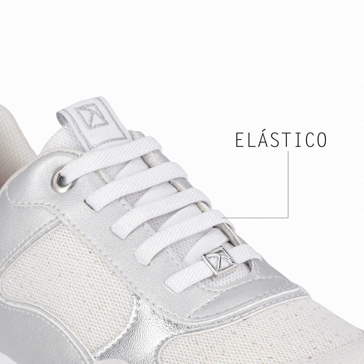 Zapatilla Mujer Blanco/Plata Fascitis Piccadilly