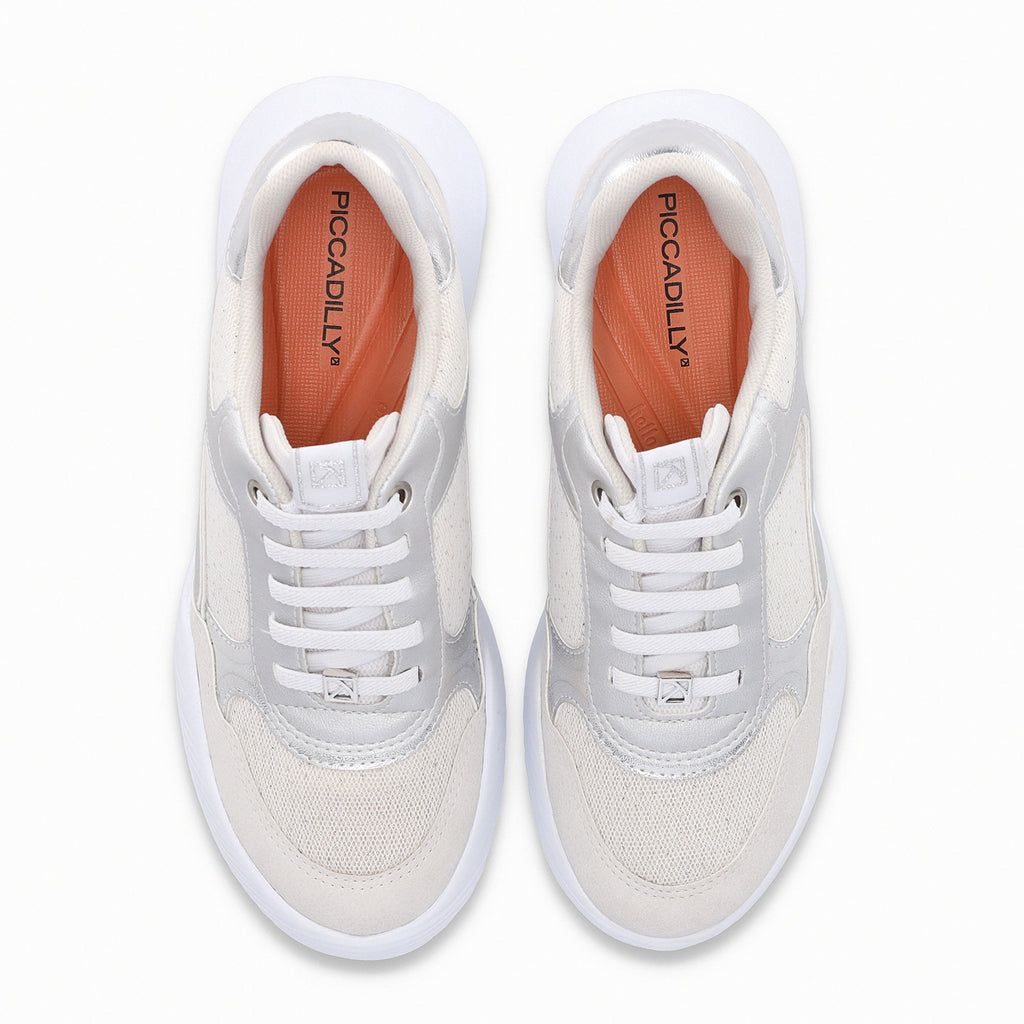 Zapatilla Mujer Blanco/Plata Fascitis Piccadilly