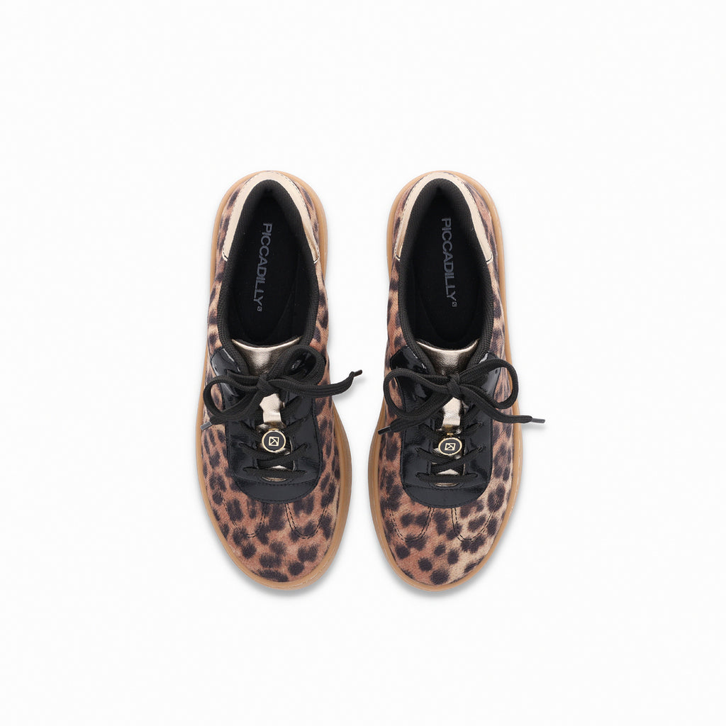 Zapatilla Mujer Negro/Animal Print Beta Piccadilly