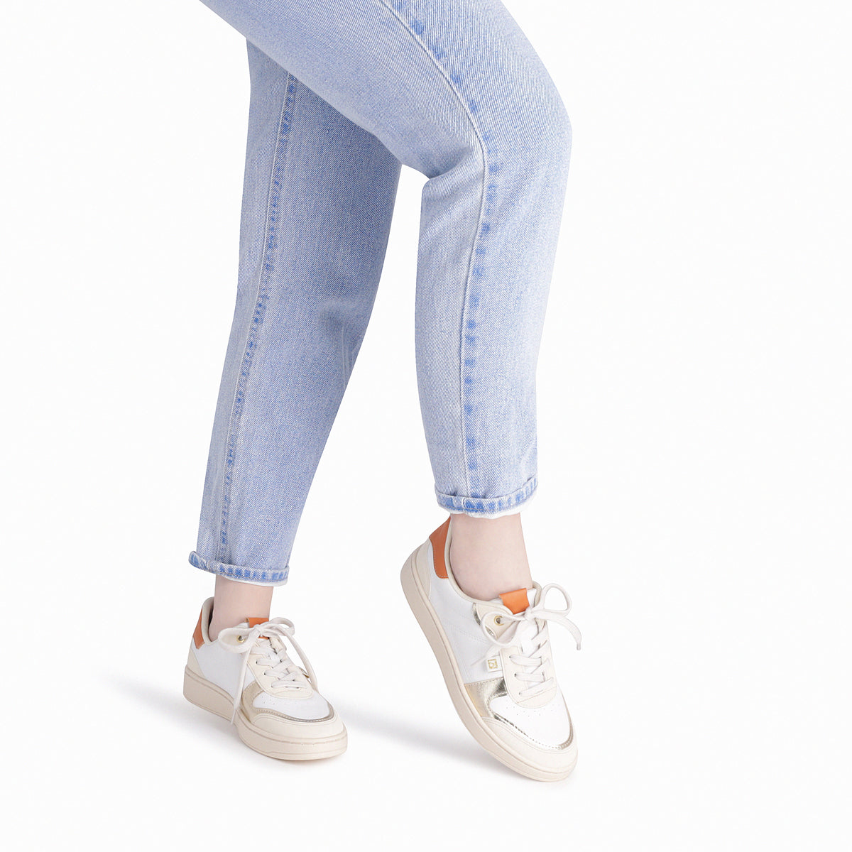 Zapatilla Mujer Blanco/Naranjo Beta Piccadilly