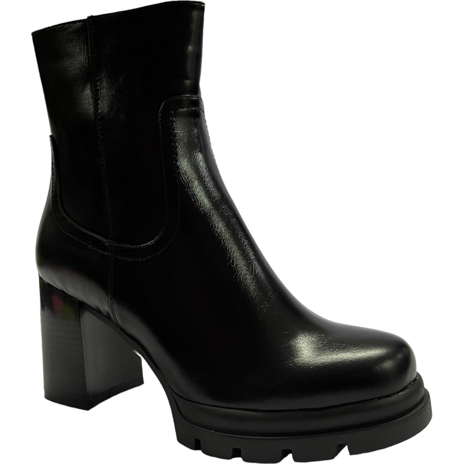 Botin Mujer Negro Taco Medio Bilbao Detogni