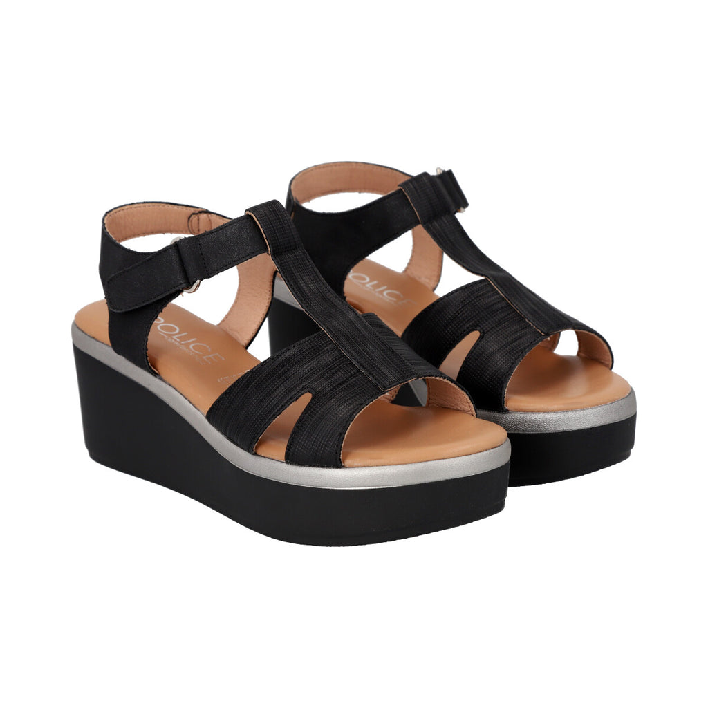 Sandalia Mujer Negro Shine Police