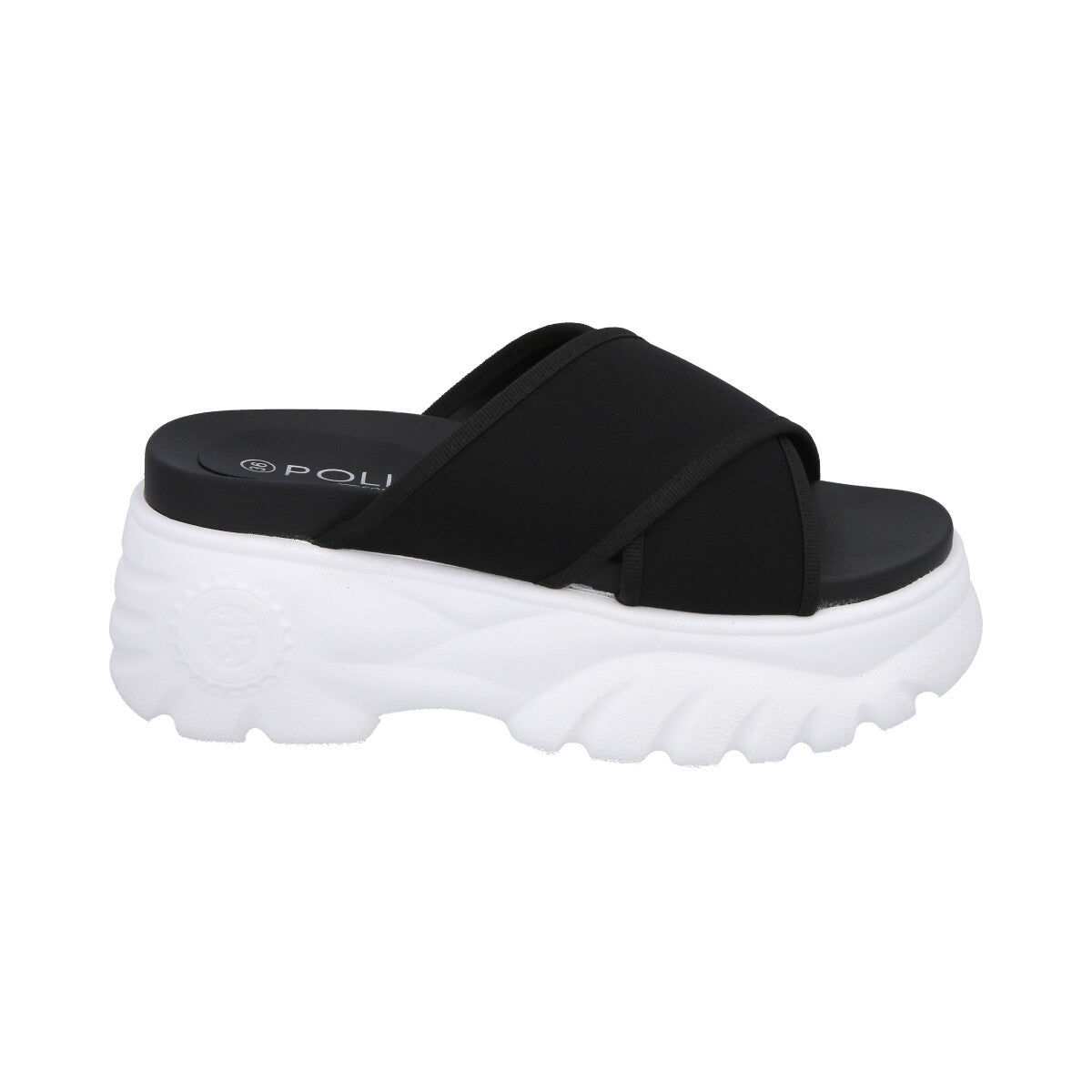 Sandalia Mujer Negro Plataforma Mixen Police