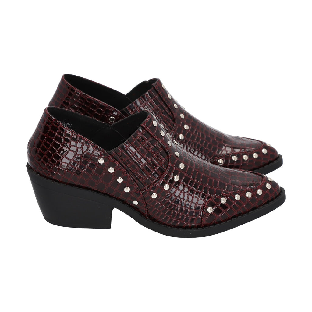 Botin Mujer Burdeo Crocco  Police