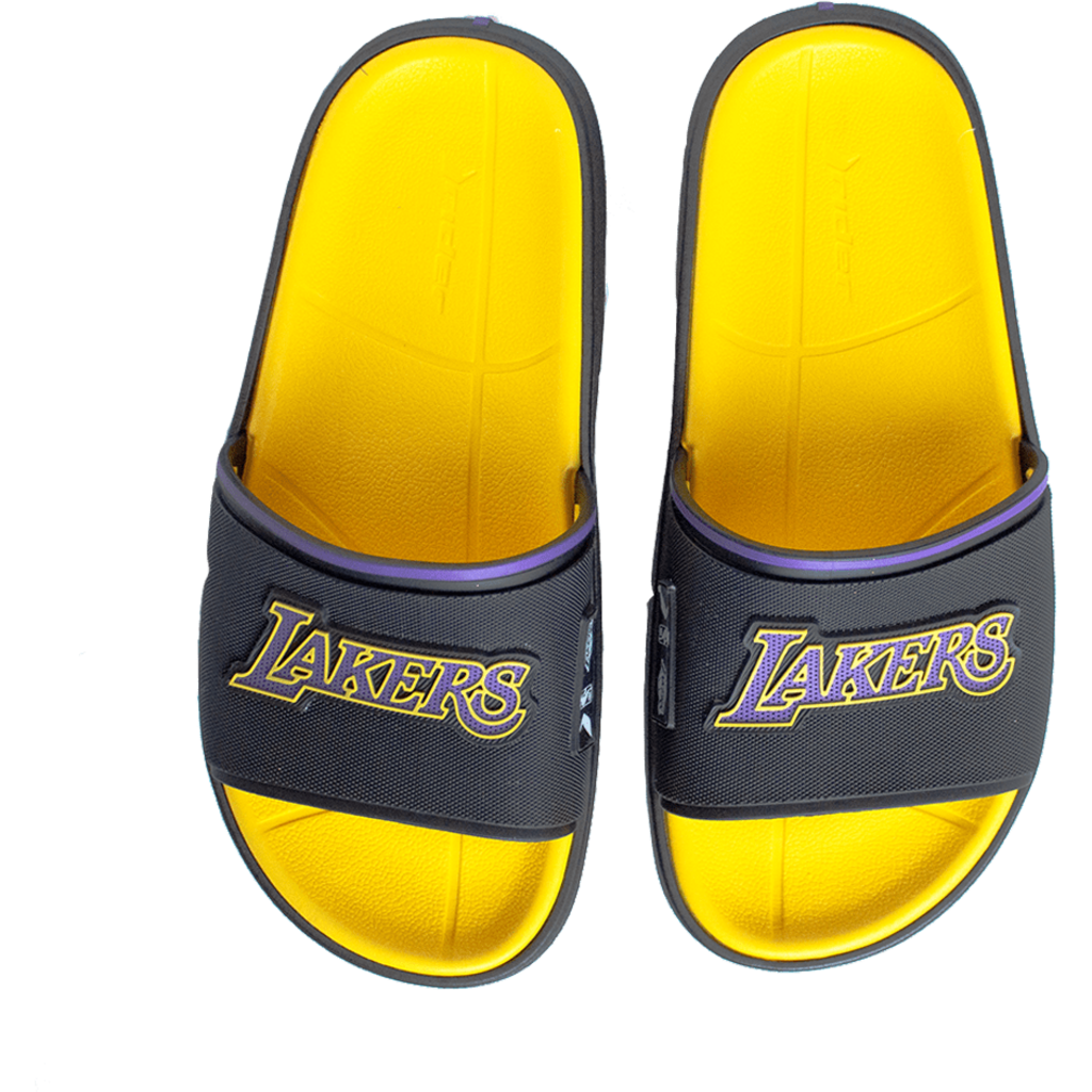 Sandalia Lakers NBA  Negro/Amarillo Rider