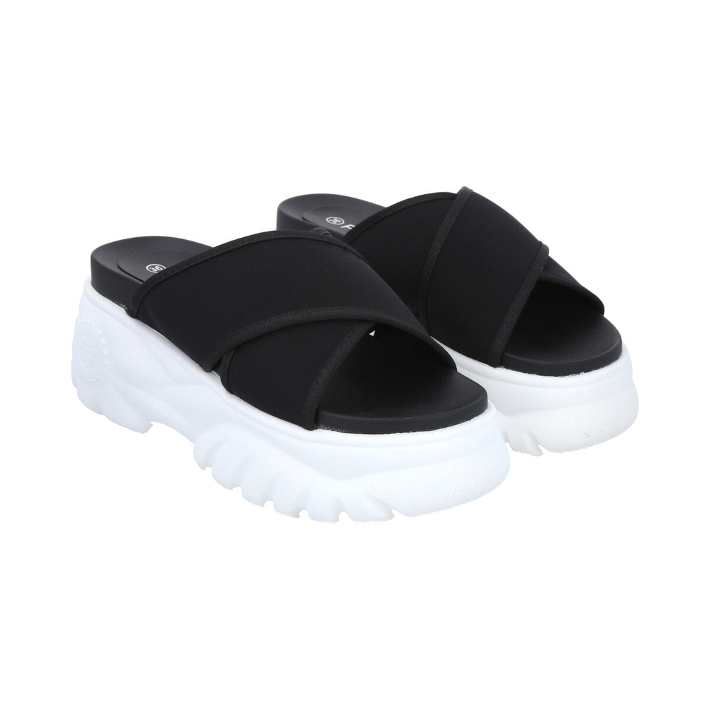 Sandalia Mujer Negro Plataforma Mixen Police