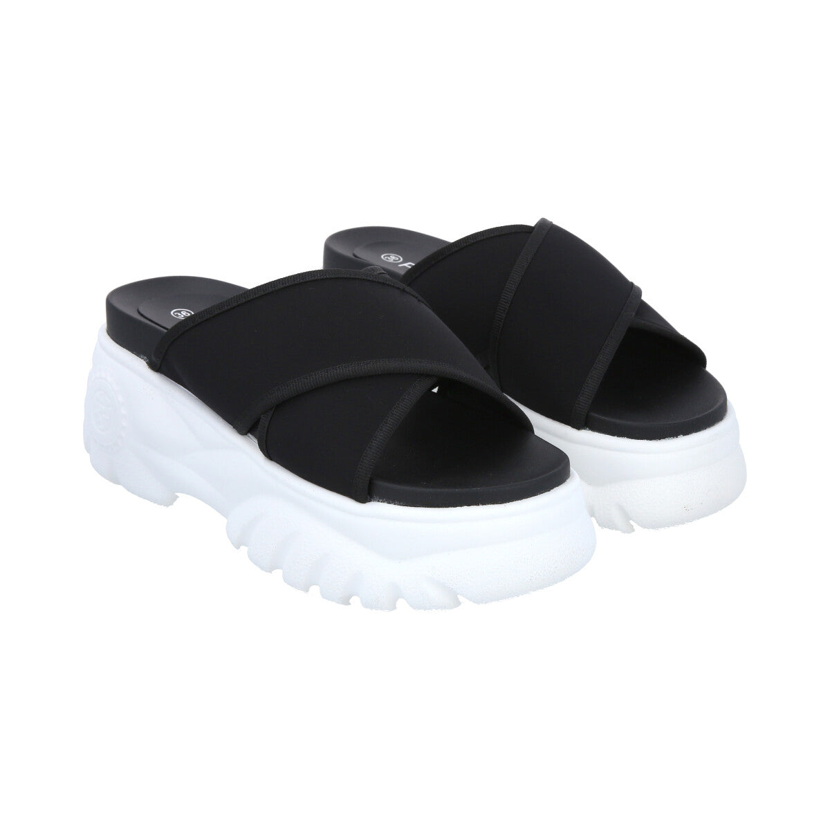 Sandalia Mujer Negro Plataforma Mixen Police