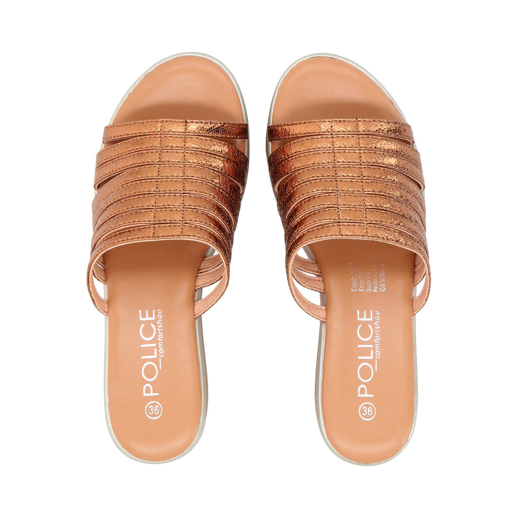 Sandalia Mujer Dorado Lari Police