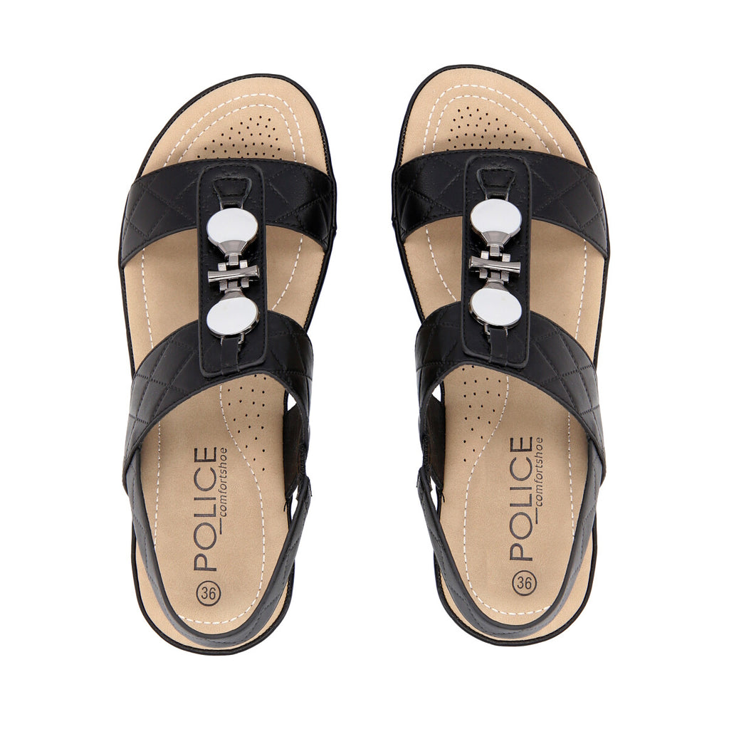 Sandalia Mujer Negro Riri Police