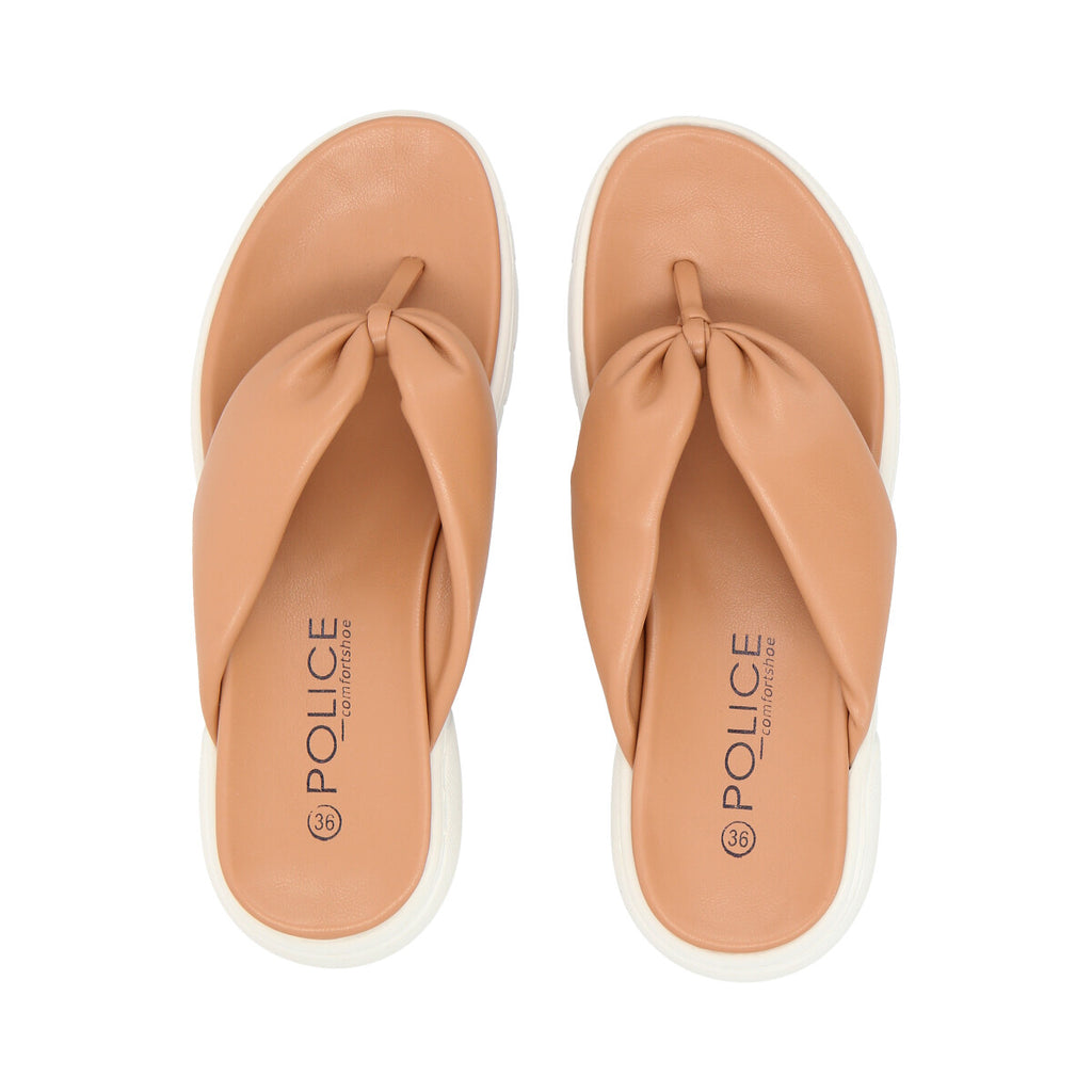 Sandalia Mujer Camel Lol Police