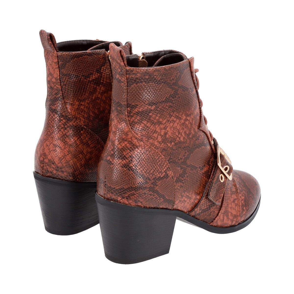 Botin Mujer Marrón Taco Medio Lezzard Police