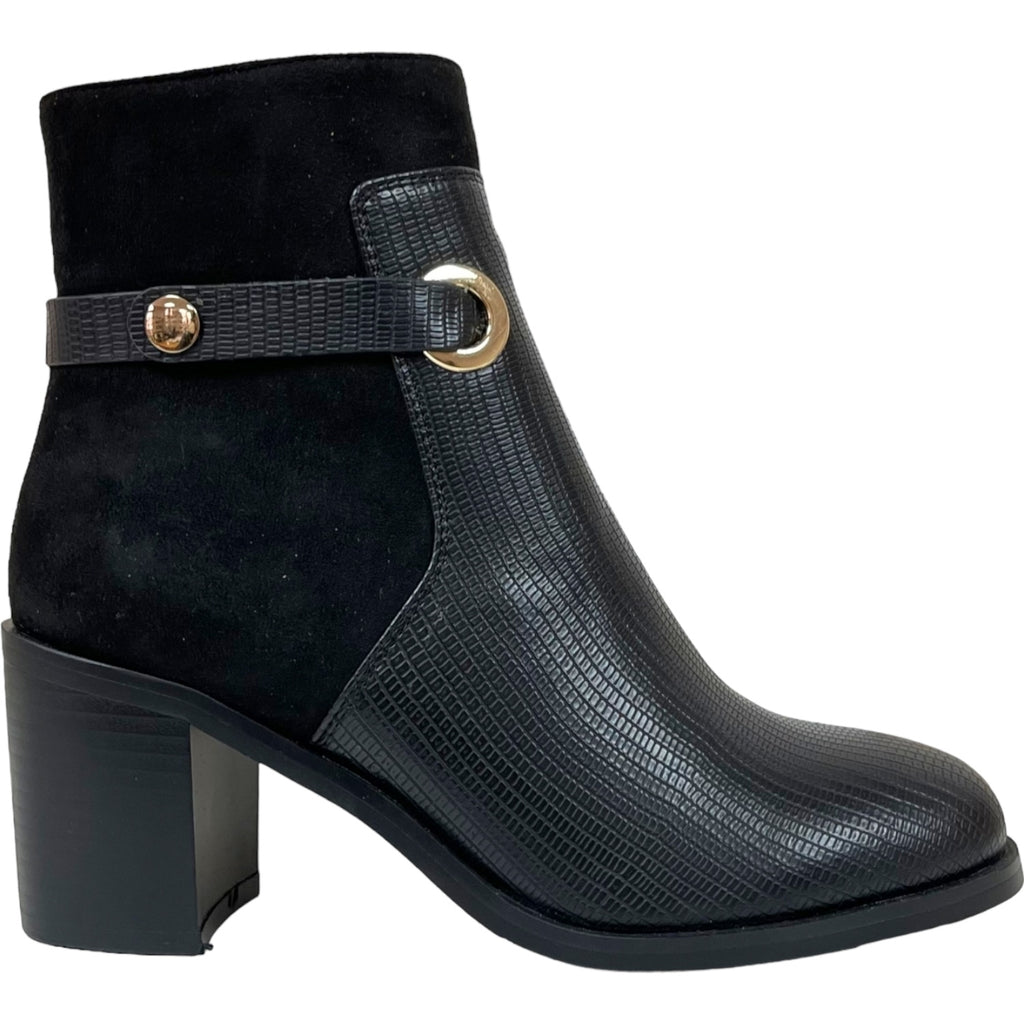 Botin Mujer Negro Taco Medio Marbella Detogni