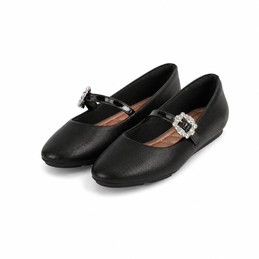Ballerina Mary Jane Michelle/Strass Negro