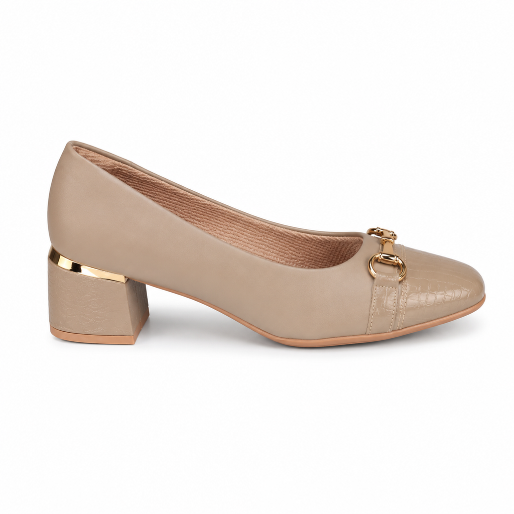 Zapato Estela Beige/Dorado Piccadilly