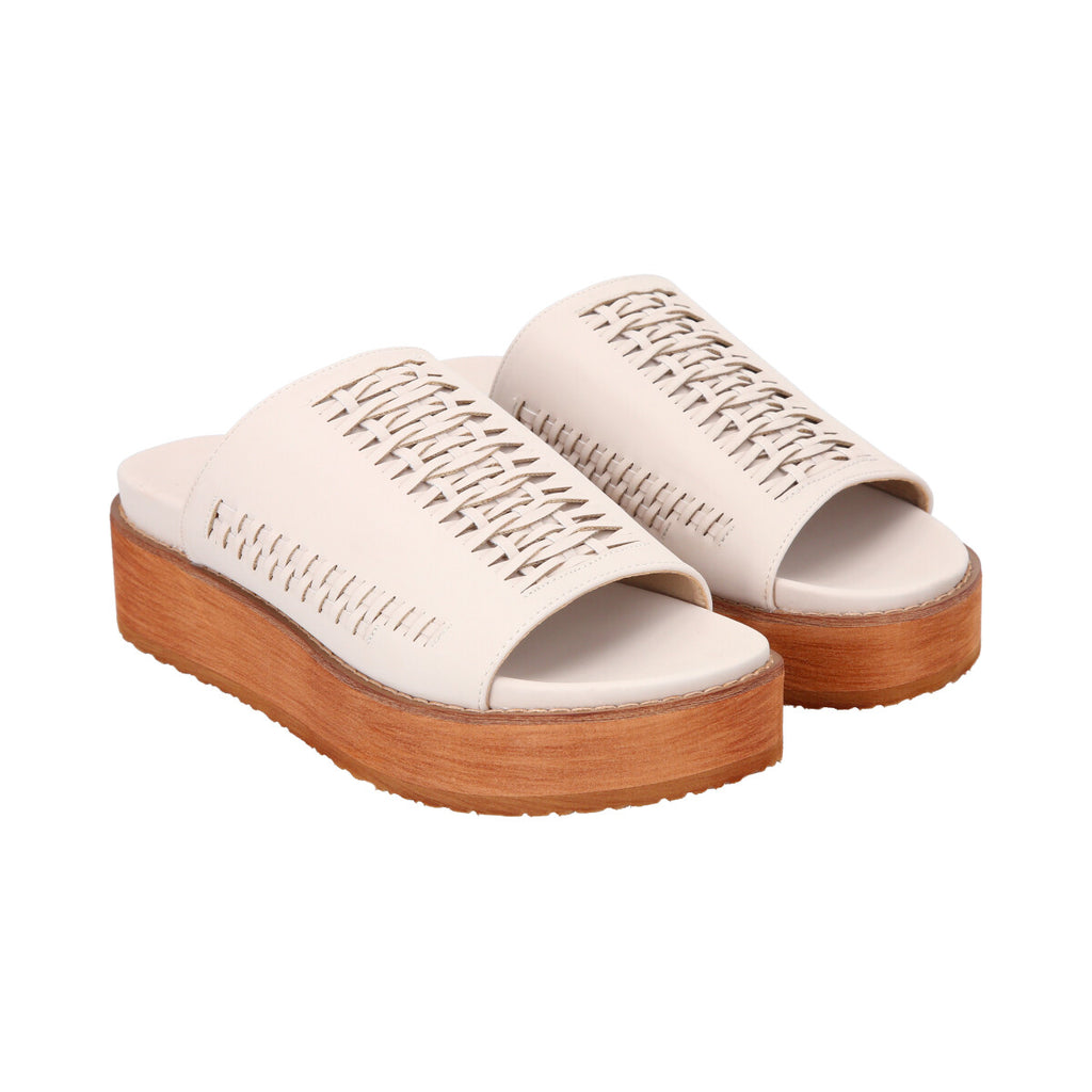 Sandalia Mujer Beige Plataforma Kika Police