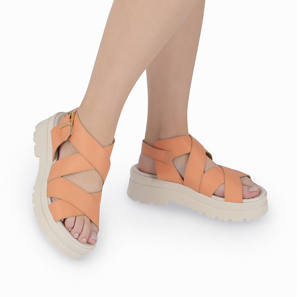 Sandalia Mujer Salmón Claudia Piccadilly