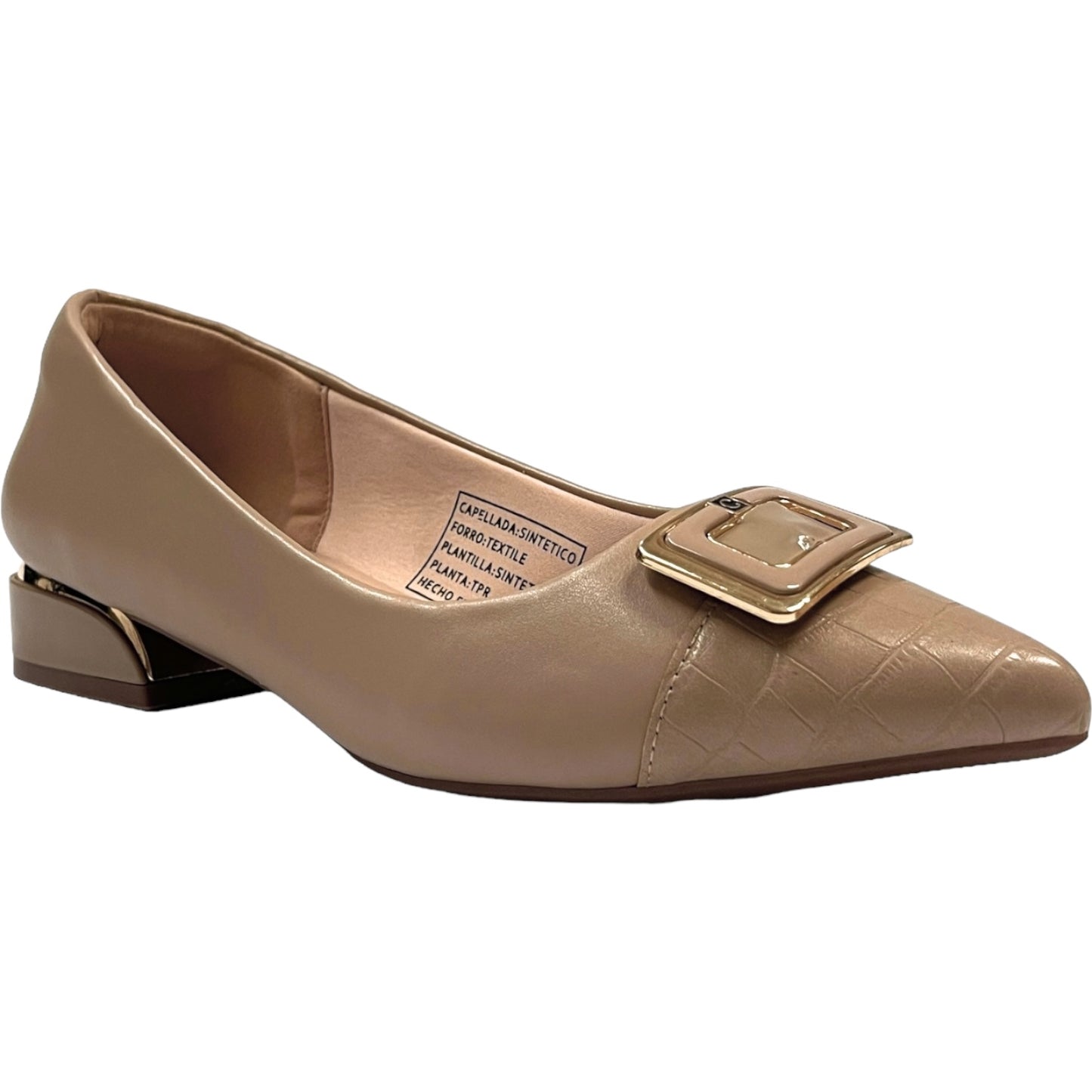 Zapato Mujer Beige Taco Bajo Pepa Detogni