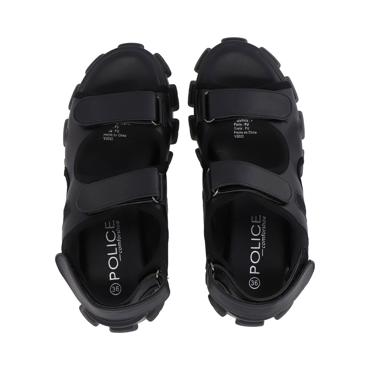 Sandalia Mujer Negro Plataforma Mixen 26 Police