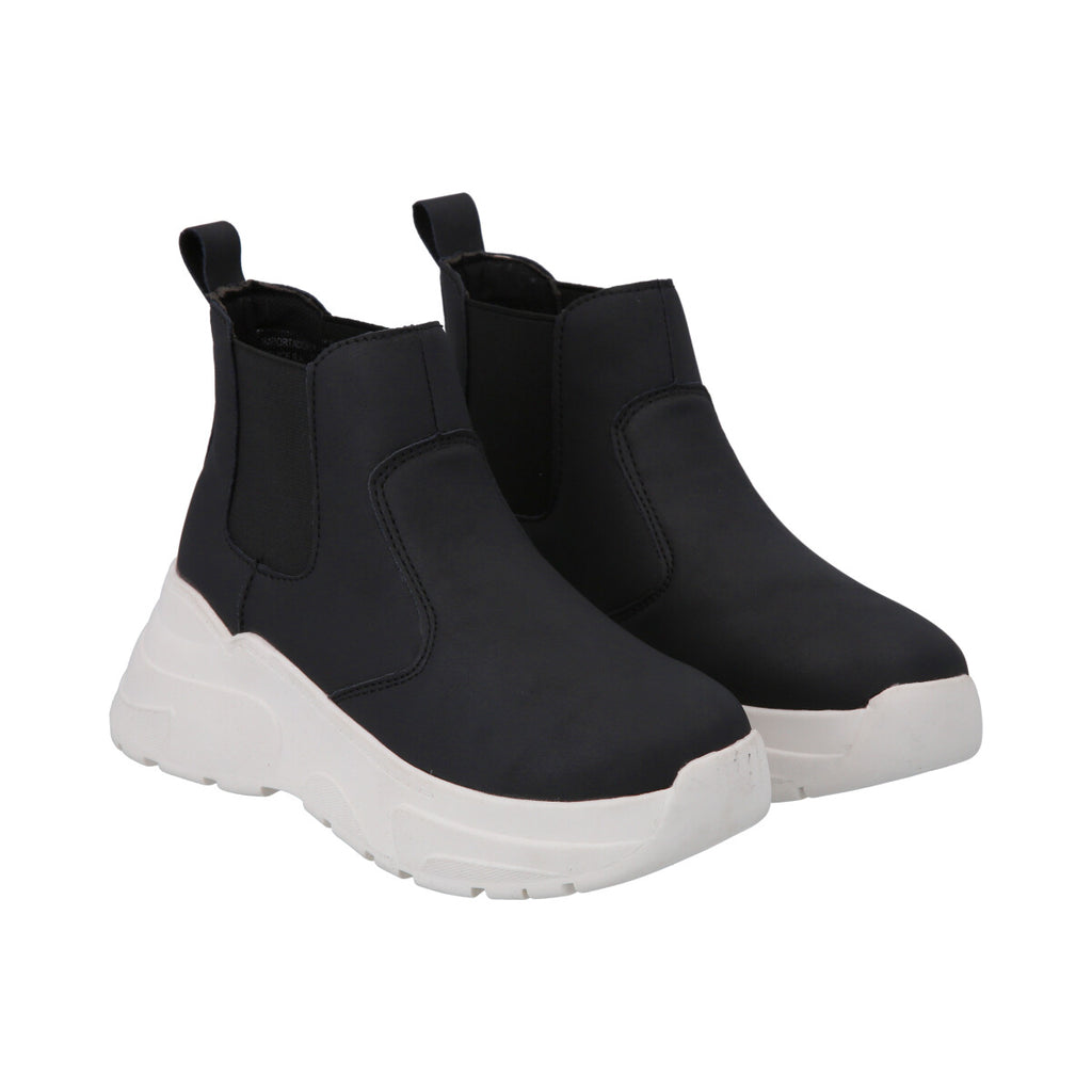 Botin Mujer Negro Plataforma Dunkin Police