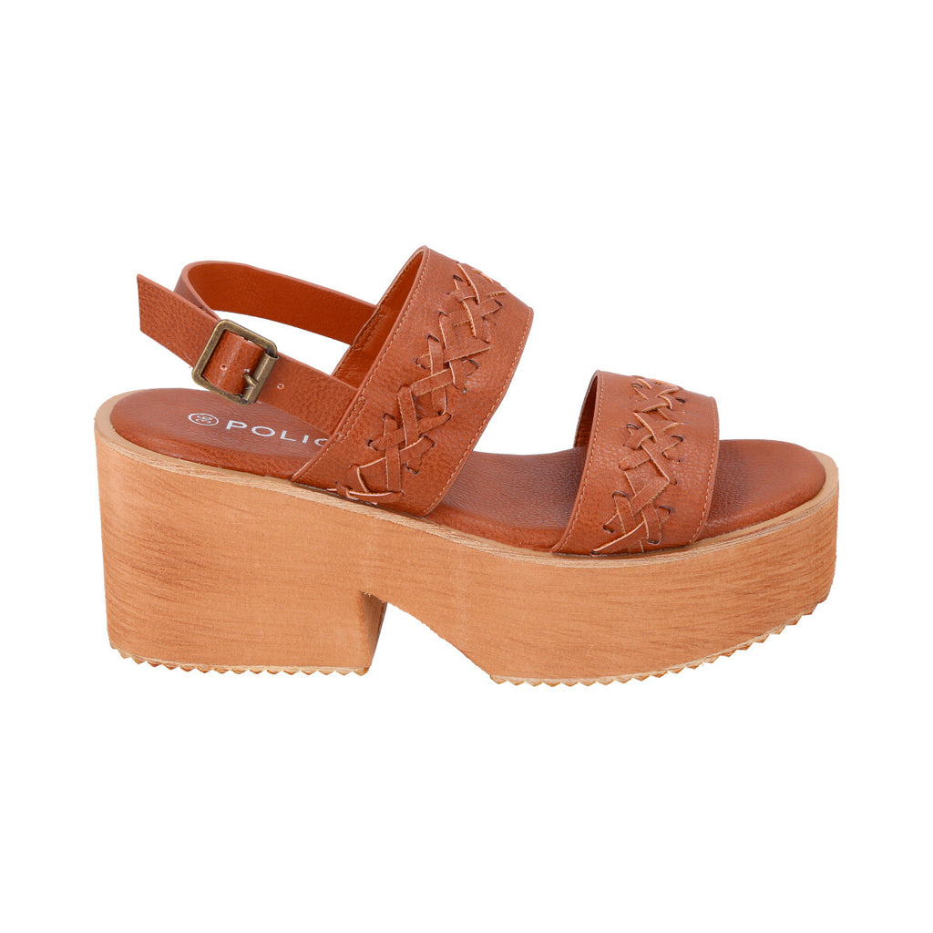 Sandalia Mujer Camel Fini Police