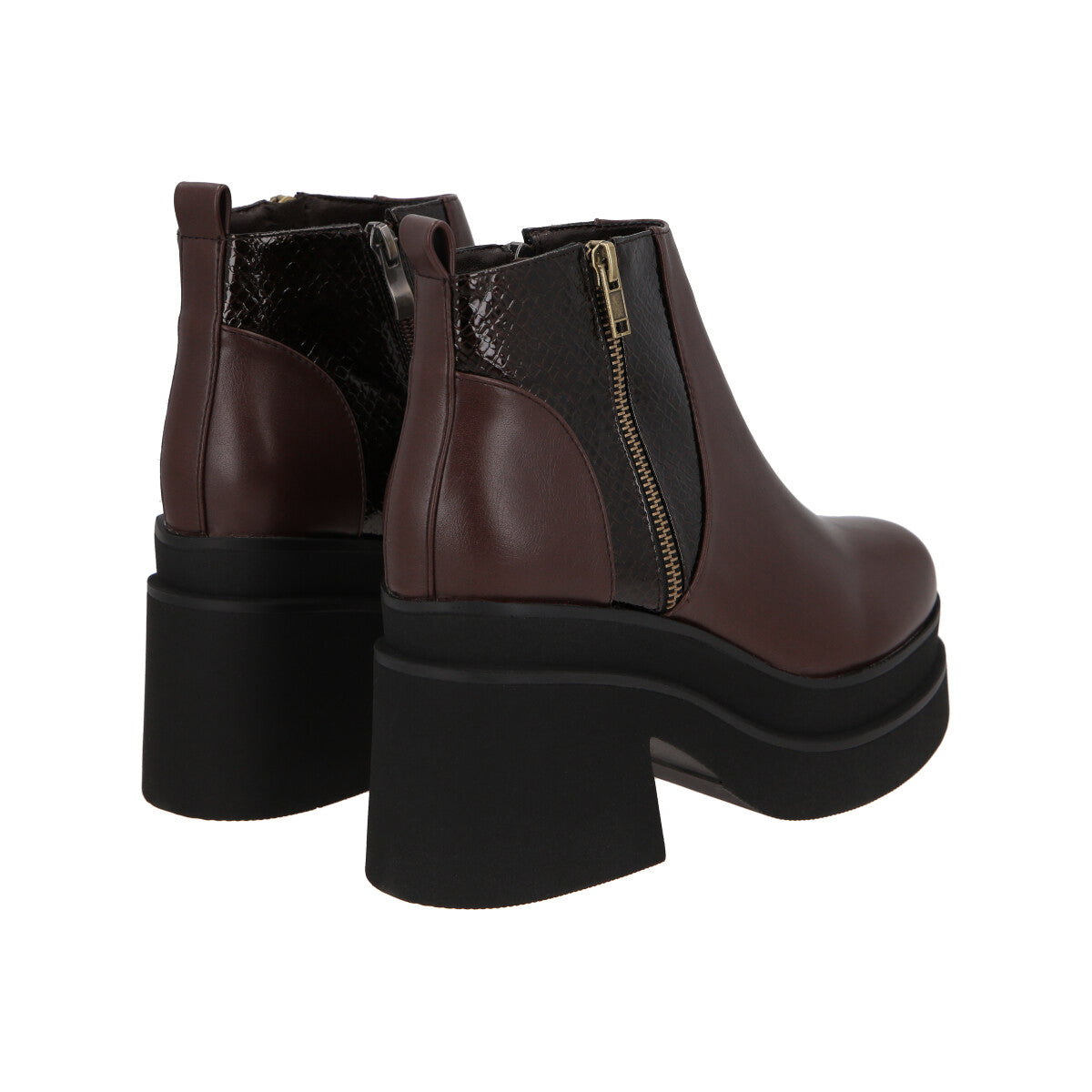 Botin Mujer Burdeo Plataforma Yoice  Police