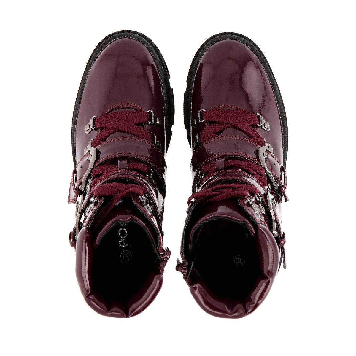 Botin Mujer Burdeo Plataforma London Police