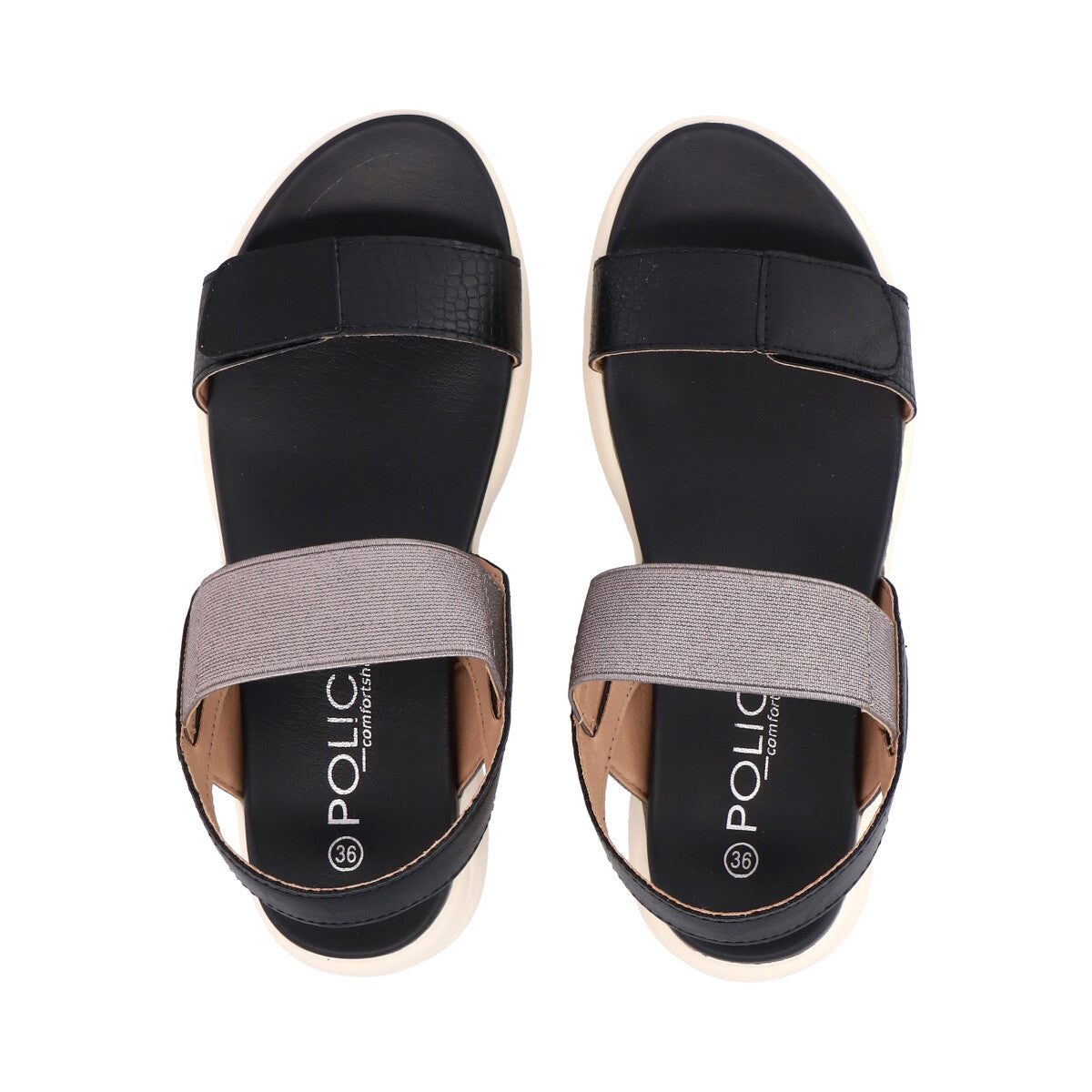 Sandalia Mujer Negro Pancha Police