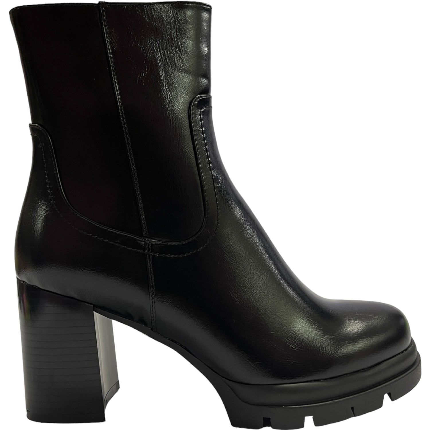 Botin Mujer Negro Taco Medio Bilbao Detogni