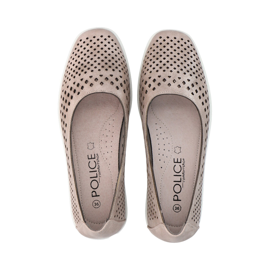Zapato Mujer Dorado Confort Police