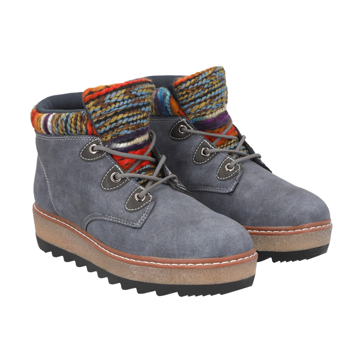 Botin Mujer Azul Nobuck 21 Police