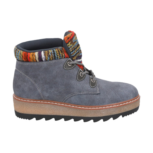 Botin Mujer Azul Nobuck 21 Police