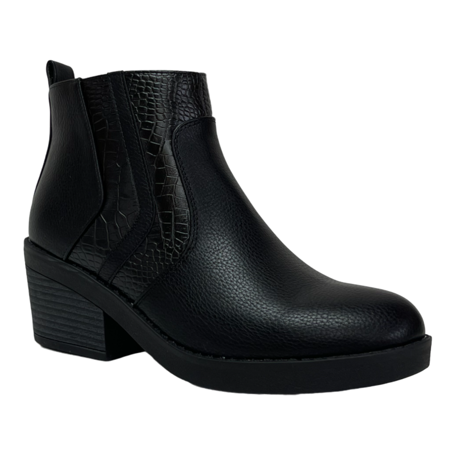 Botin Mujer Negro Taco Medio Verona Detogni