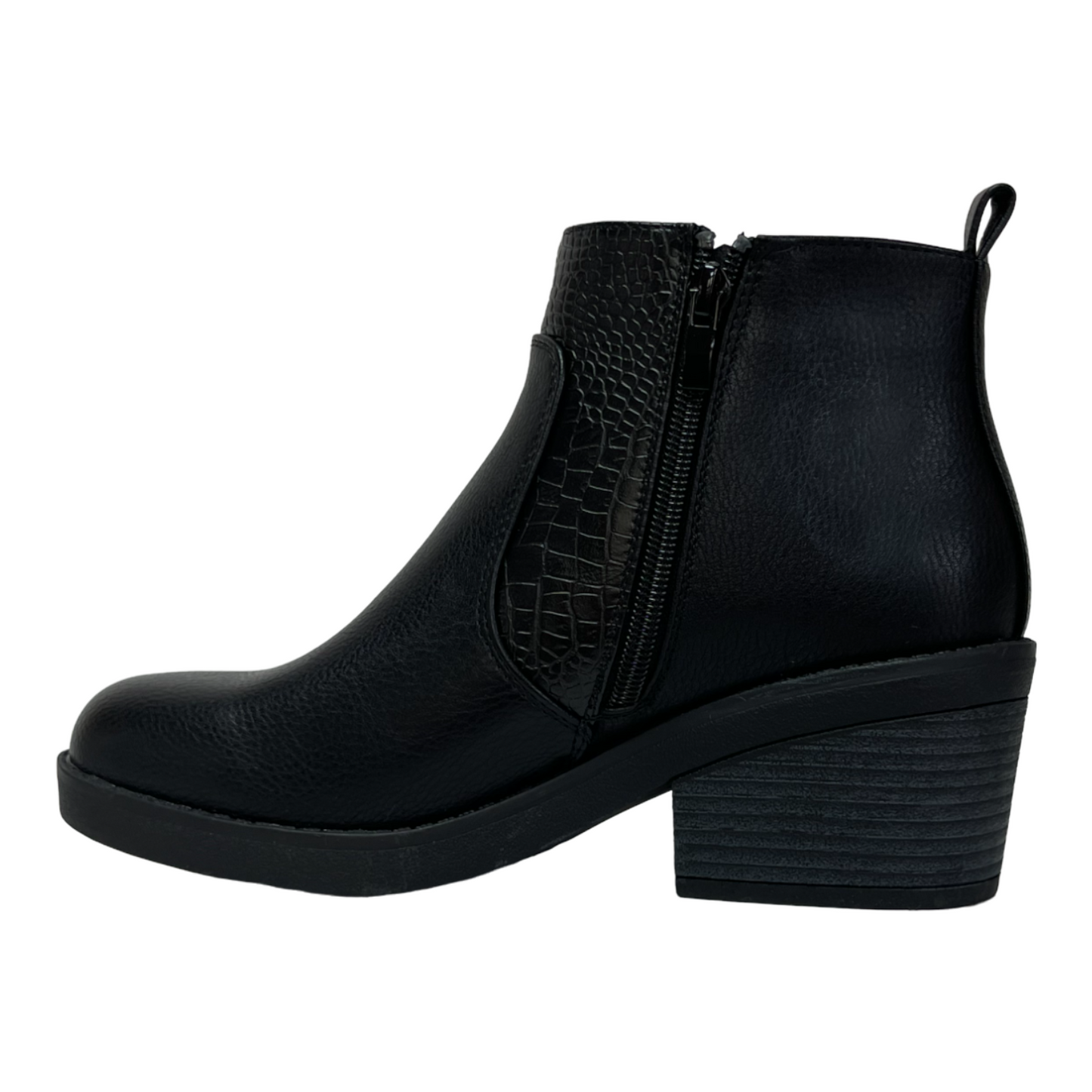 Botin Mujer Negro Taco Medio Verona Detogni