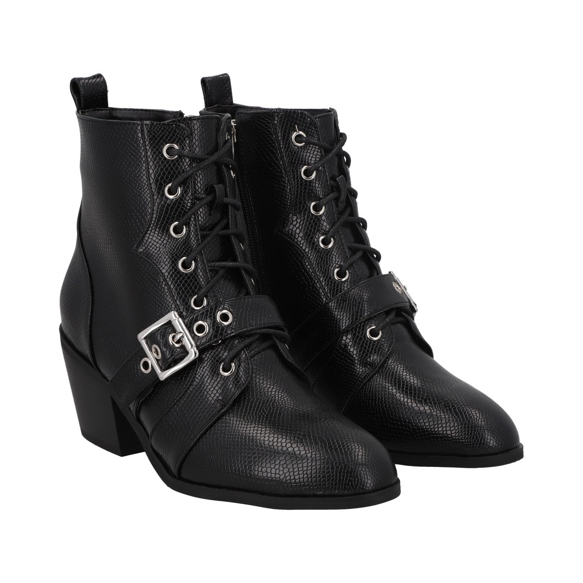 Botin Mujer Negro Taco Medio Lezzard Police