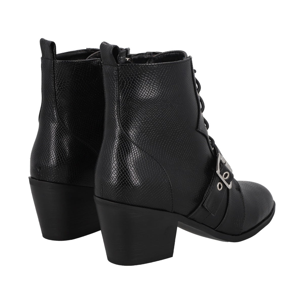 Botin Mujer Negro Taco Medio Lezzard Police